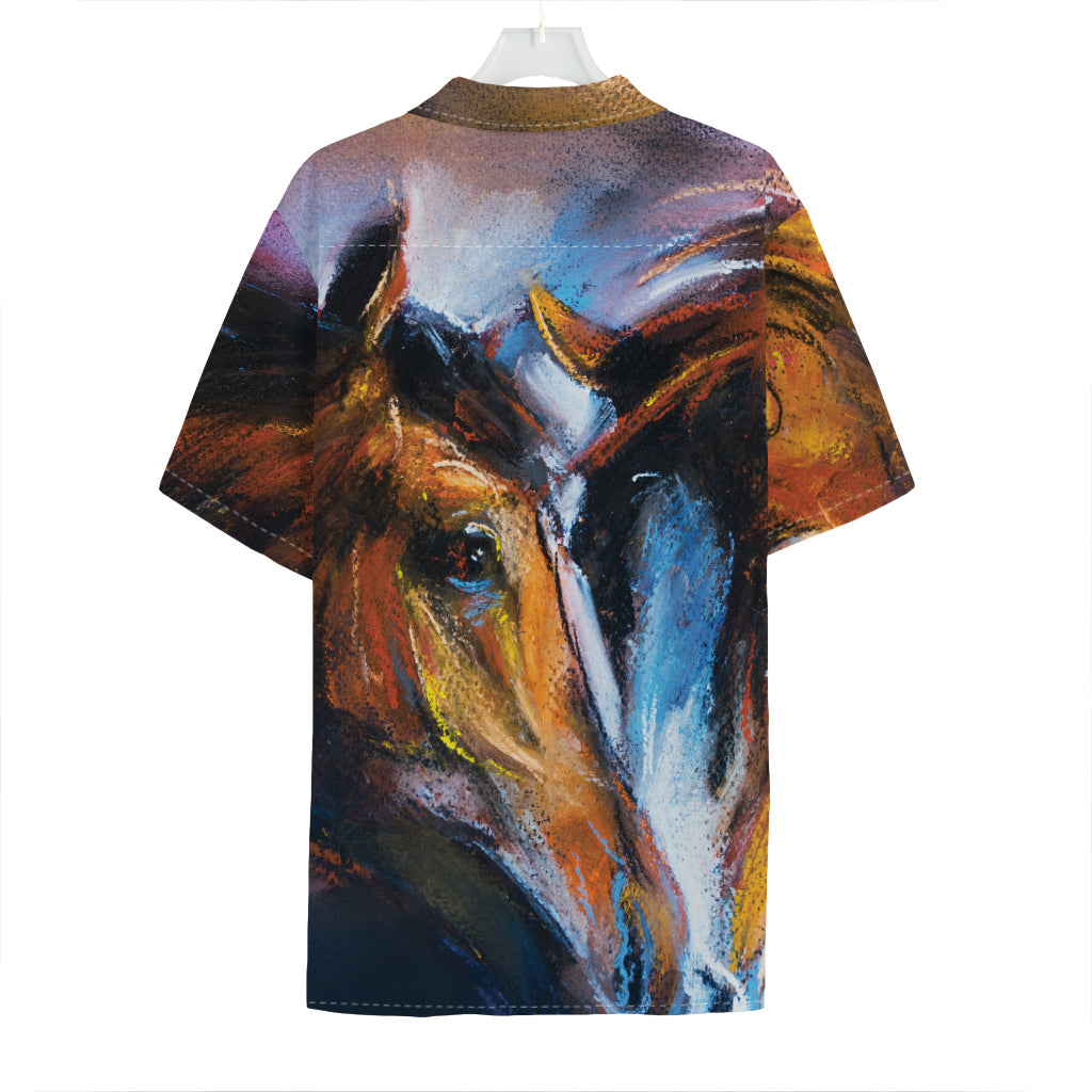 Couple Horses Painting Print Hawaiian Shirt