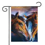 Couple Horses Painting Print House Flag