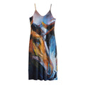 Couple Horses Painting Print Jersey Midi Cami Dress