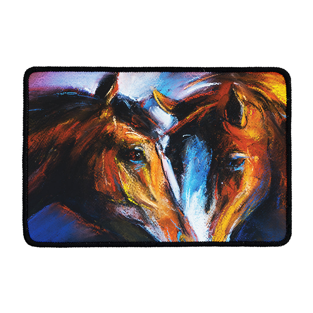 Couple Horses Painting Print Kitchen Mat