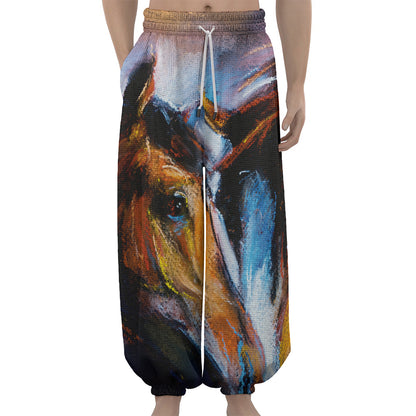 Couple Horses Painting Print Lantern Pants