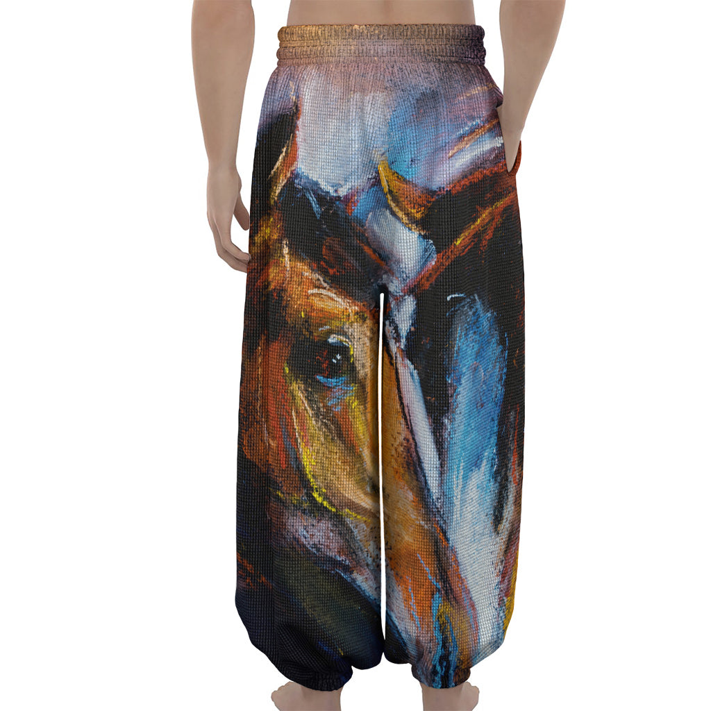 Couple Horses Painting Print Lantern Pants