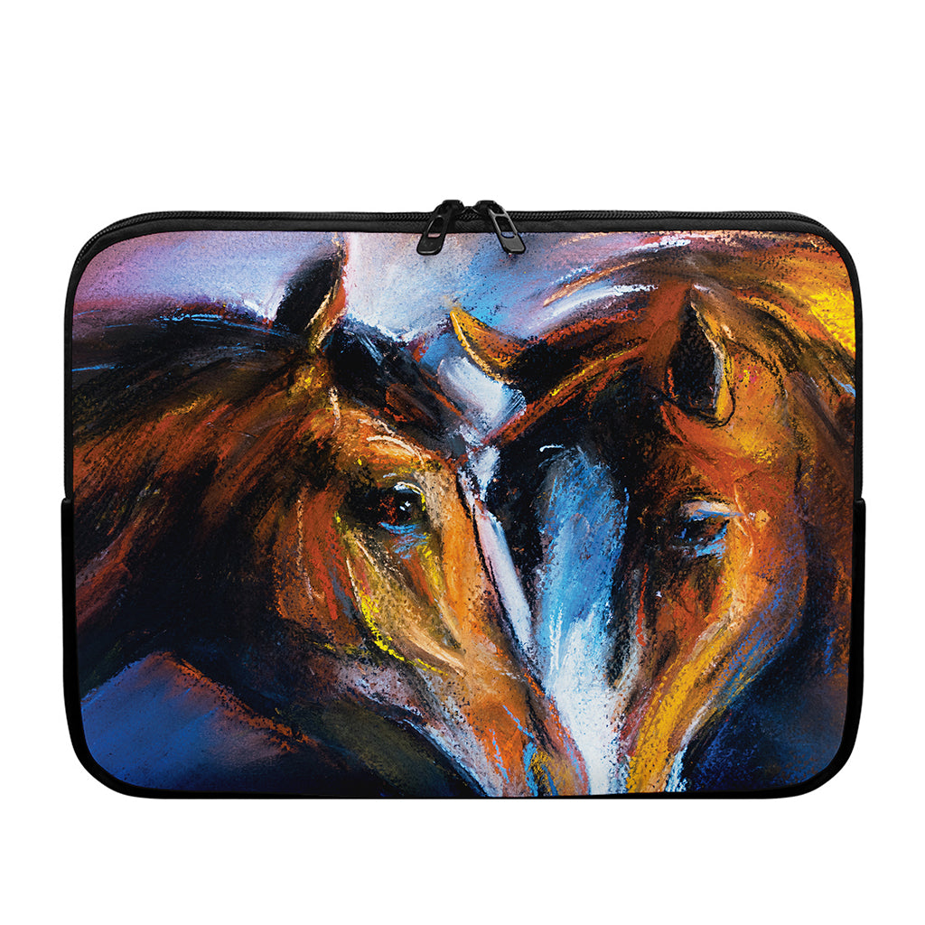Couple Horses Painting Print Laptop Sleeve