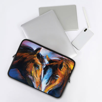 Couple Horses Painting Print Laptop Sleeve