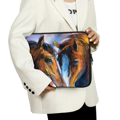Couple Horses Painting Print Laptop Sleeve