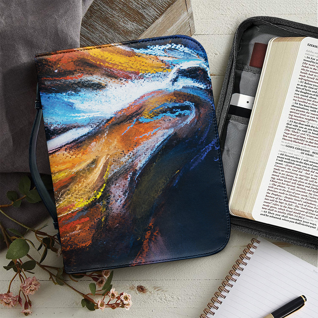 Couple Horses Painting Print Leather Bible Cover