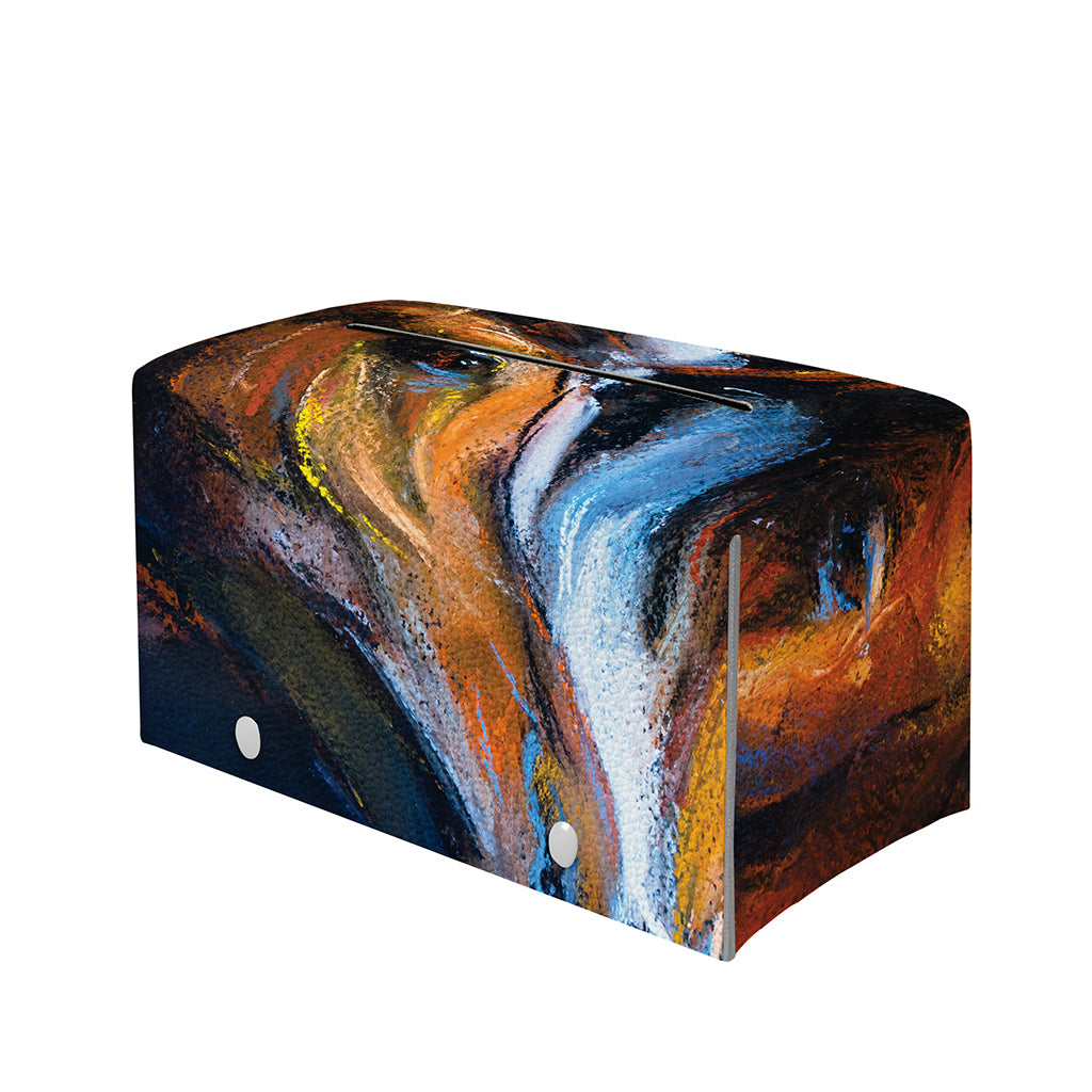 Couple Horses Painting Print Leather Tissue Box Cover