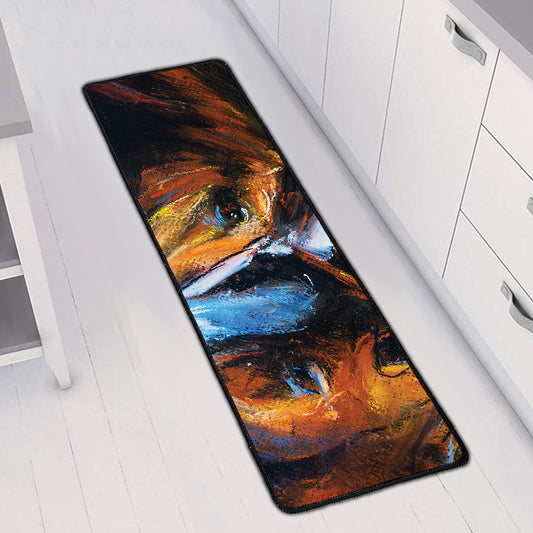 Couple Horses Painting Print Long Kitchen Mat