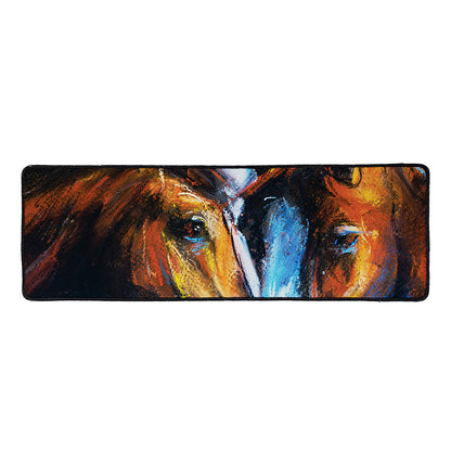 Couple Horses Painting Print Long Kitchen Mat