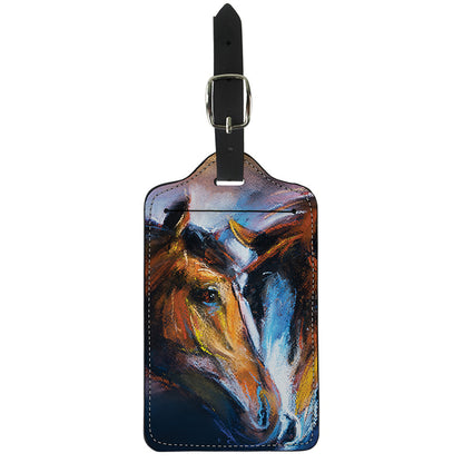 Couple Horses Painting Print Luggage Tag