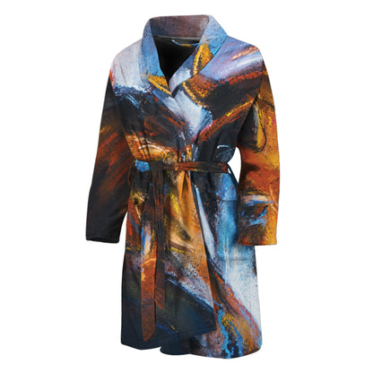 Couple Horses Painting Print Men's Bathrobe