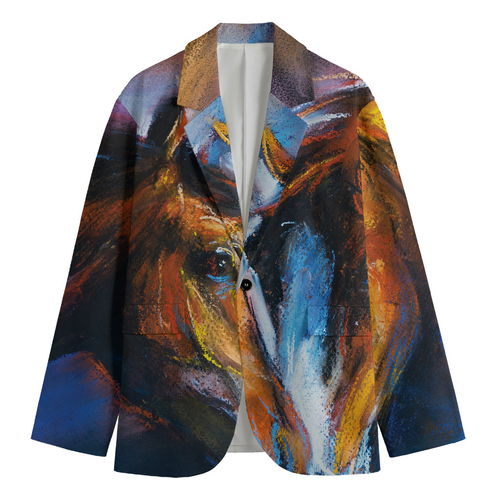 Couple Horses Painting Print Men's Blazer