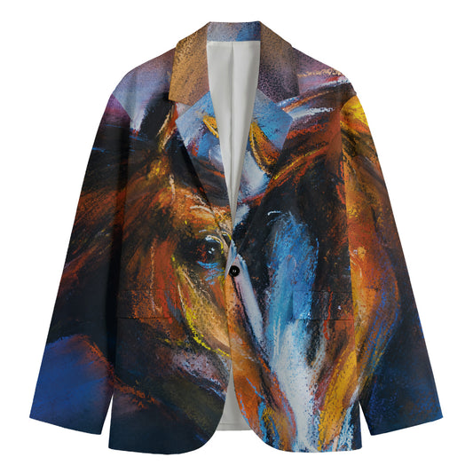 Couple Horses Painting Print Men's Blazer