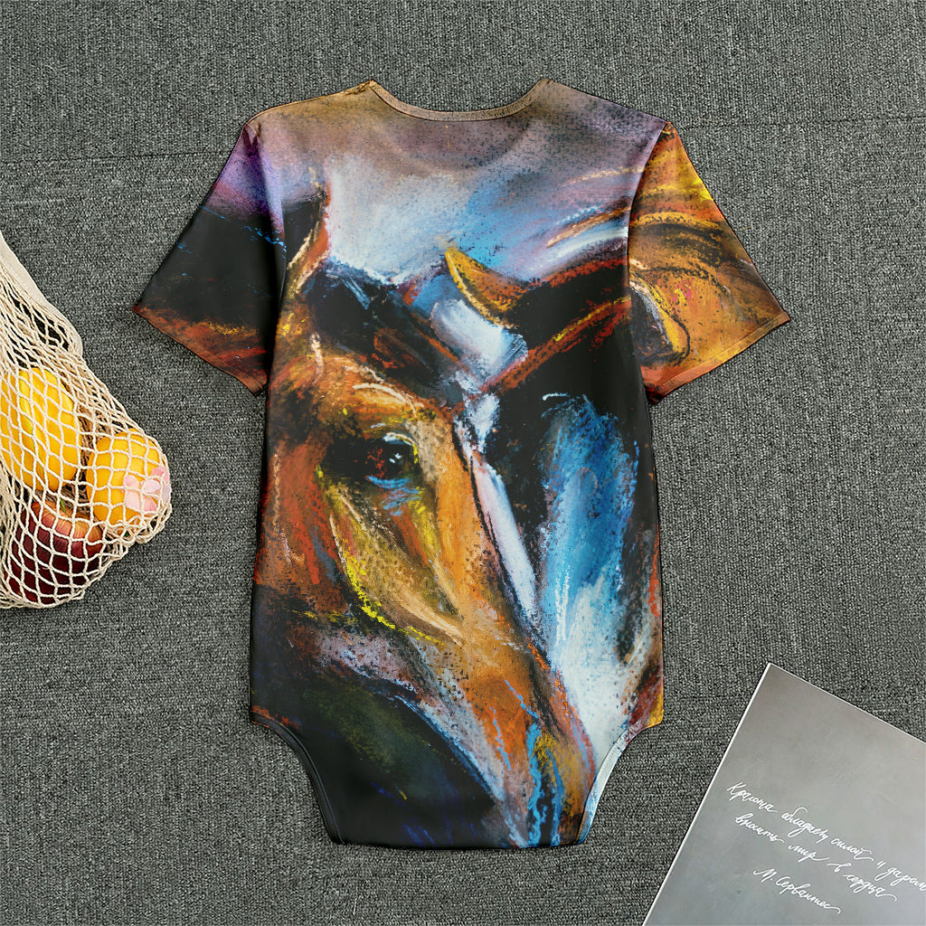 Couple Horses Painting Print Men's Bodysuit