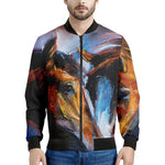 Couple Horses Painting Print Men's Bomber Jacket