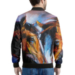 Couple Horses Painting Print Men's Bomber Jacket
