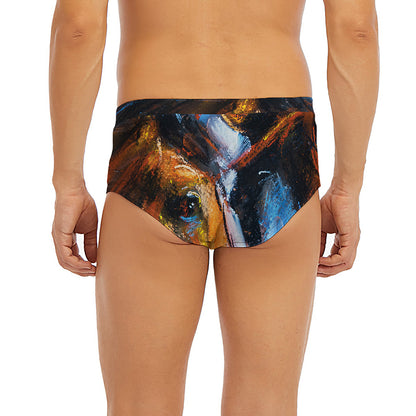 Couple Horses Painting Print Men's Briefs