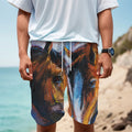 Couple Horses Painting Print Men's Cargo Shorts