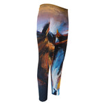 Couple Horses Painting Print Men's Compression Pants