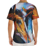 Couple Horses Painting Print Men's Deep V-Neck Shirt