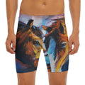 Couple Horses Painting Print Men's Long Boxer Briefs