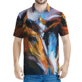 Couple Horses Painting Print Men's Polo Shirt