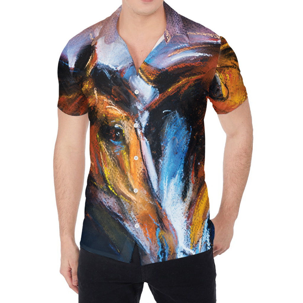 Couple Horses Painting Print Men's Shirt