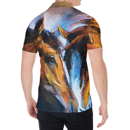 Couple Horses Painting Print Men's Shirt