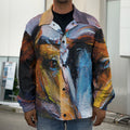 Couple Horses Painting Print Men's Shirt Jacket