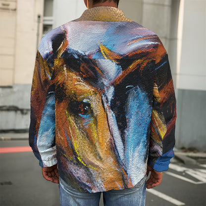 Couple Horses Painting Print Men's Shirt Jacket