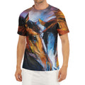 Couple Horses Painting Print Men's Short Sleeve Rash Guard