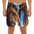 Couple Horses Painting Print Men's Split Running Shorts