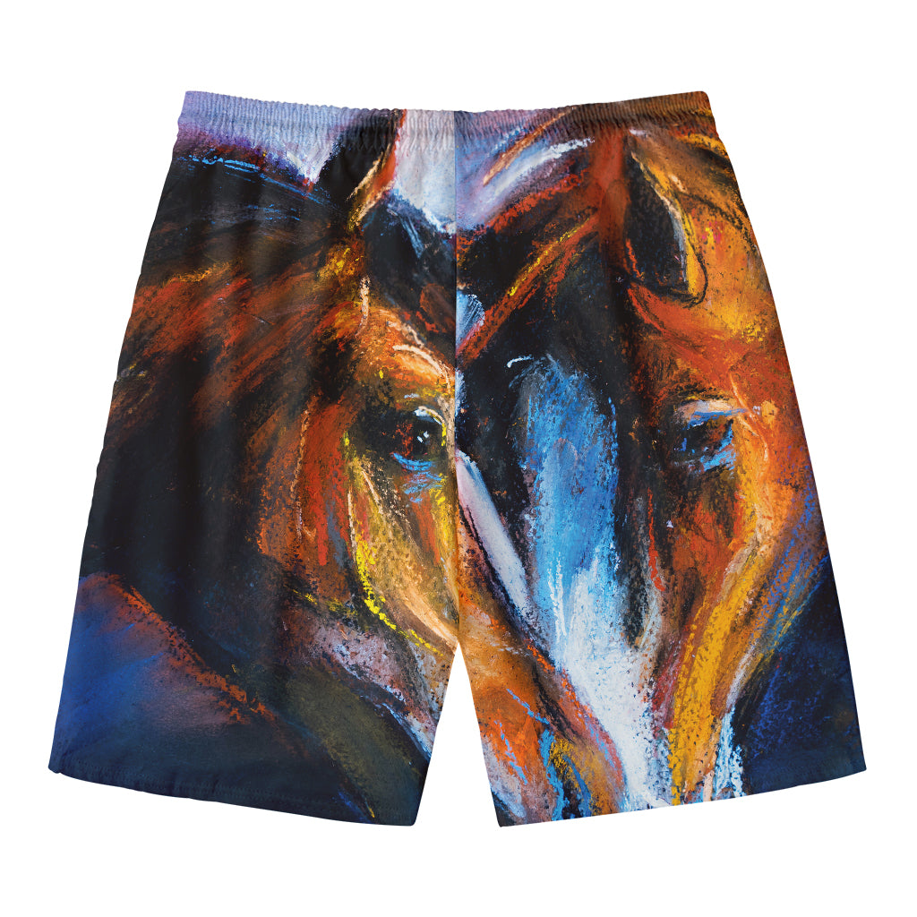 Couple Horses Painting Print Men's Swim Trunks