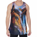 Couple Horses Painting Print Men's Velvet Tank Top