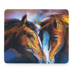 Couple Horses Painting Print Mouse Pad