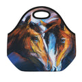 Couple Horses Painting Print Neoprene Lunch Bag