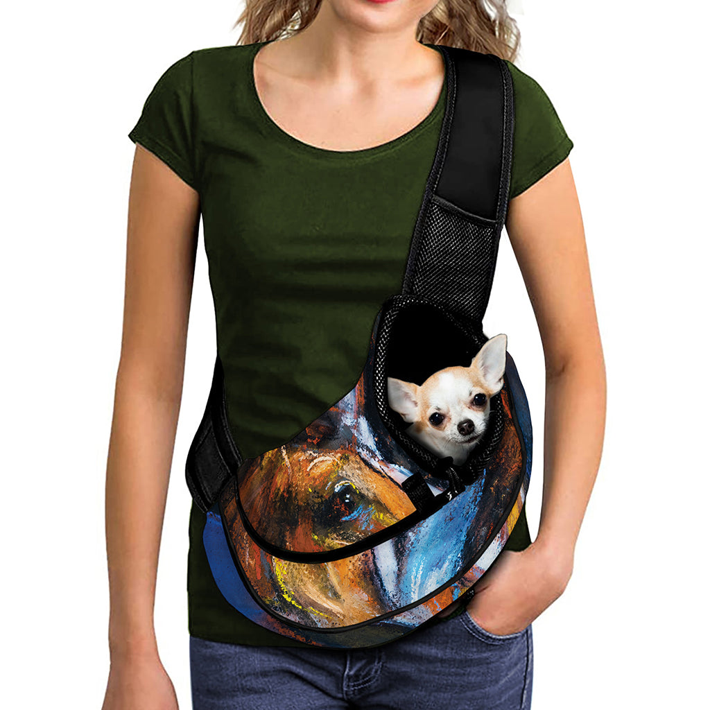 Couple Horses Painting Print Pet Sling Carrier