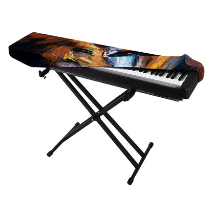 Couple Horses Painting Print Piano Keyboard Cover
