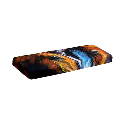 Couple Horses Painting Print Piano Keyboard Cover
