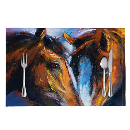 Couple Horses Painting Print Placemat