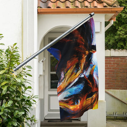 Couple Horses Painting Print Polyester Flag