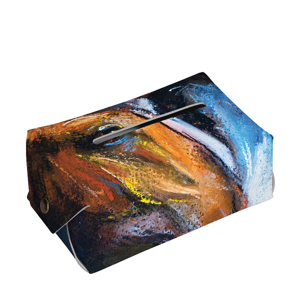 Couple Horses Painting Print Rectangle Tissue Box Cover