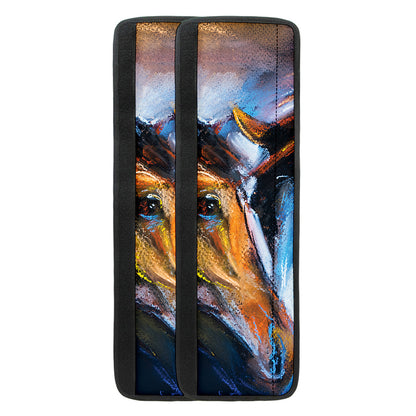 Couple Horses Painting Print Refrigerator Handle Covers