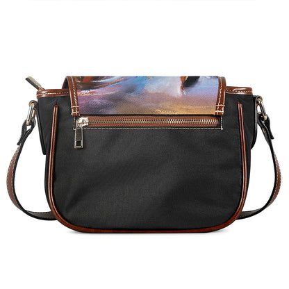 Couple Horses Painting Print Saddle Bag