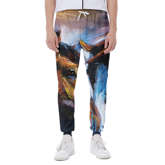 Couple Horses Painting Print Scuba Joggers