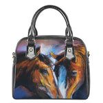 Couple Horses Painting Print Shoulder Handbag