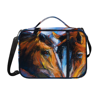 Couple Horses Painting Print Shoulder Strap Bible Bag