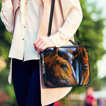 Couple Horses Painting Print Shoulder Strap Bible Bag
