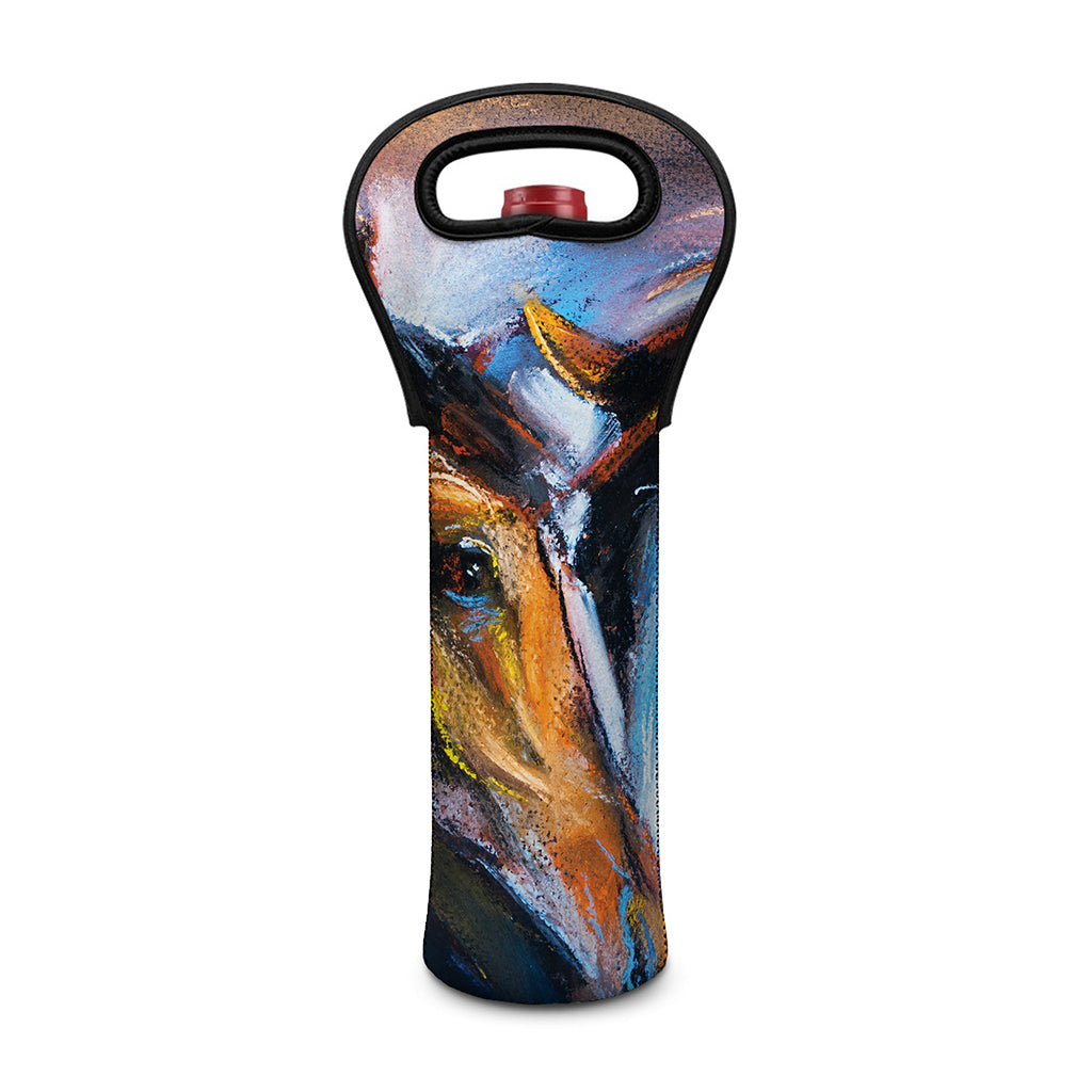 Couple Horses Painting Print Single Neoprene Wine Tote