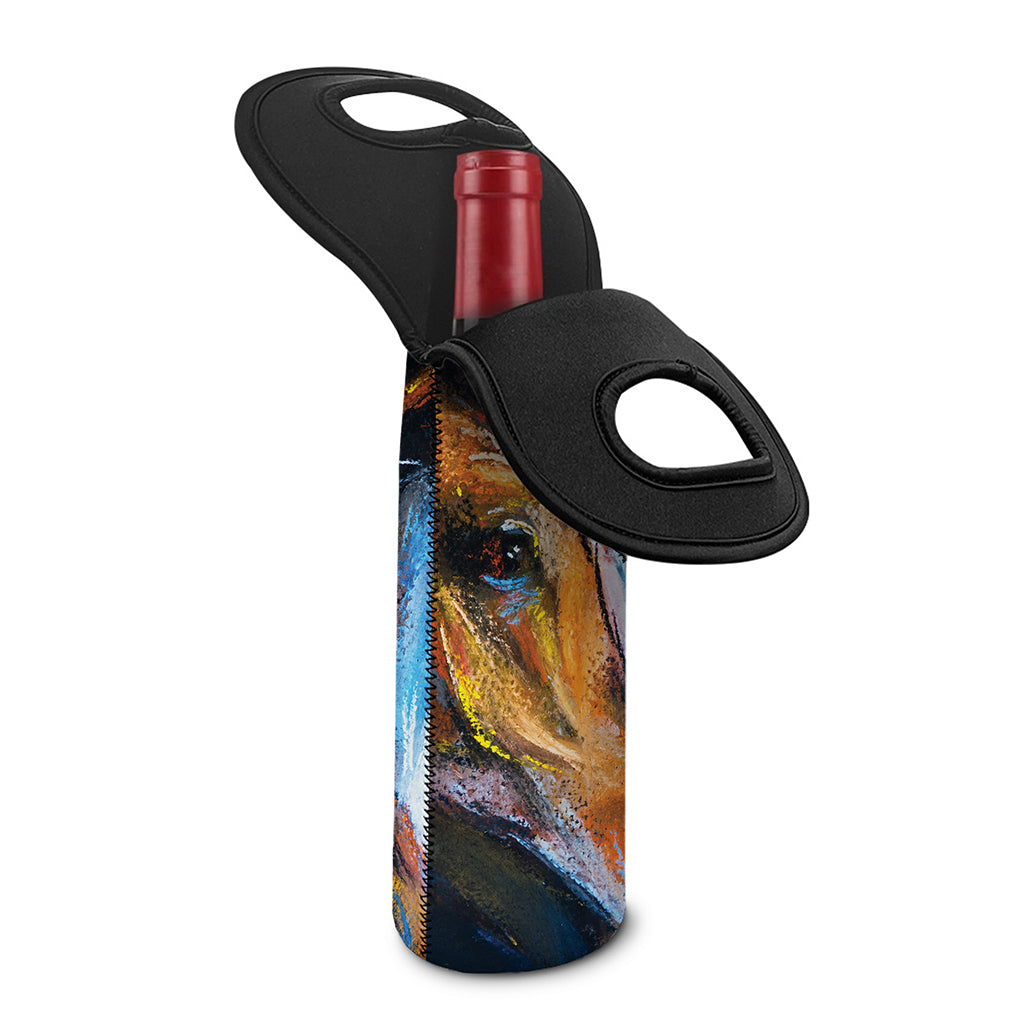 Couple Horses Painting Print Single Neoprene Wine Tote